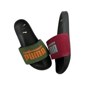 Puma x The Hundreds Leadcat Slides in Black Red Green